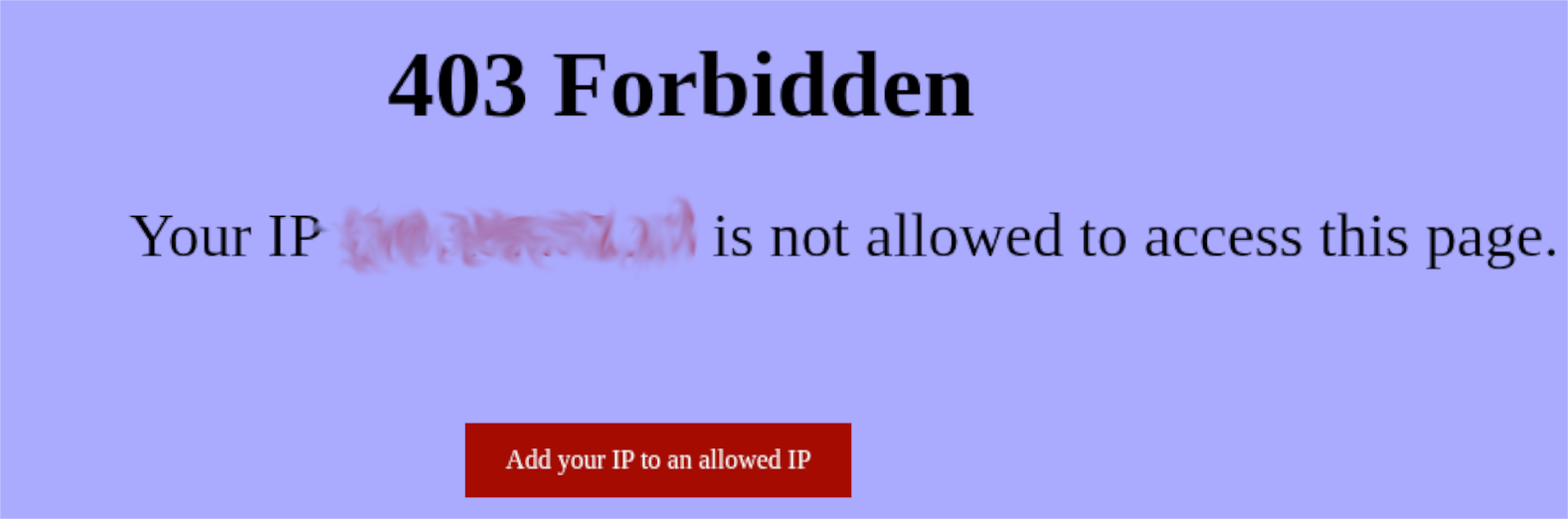 IP - Allow IPs